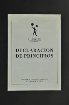 Dépliant "Declaracion de principios. Liberarse de la toxicomania y combatir el sida" (Déclaration de principes. Se libérer de la toxicomanie et combattre le sida) 2004.55.186  Photo Mucem