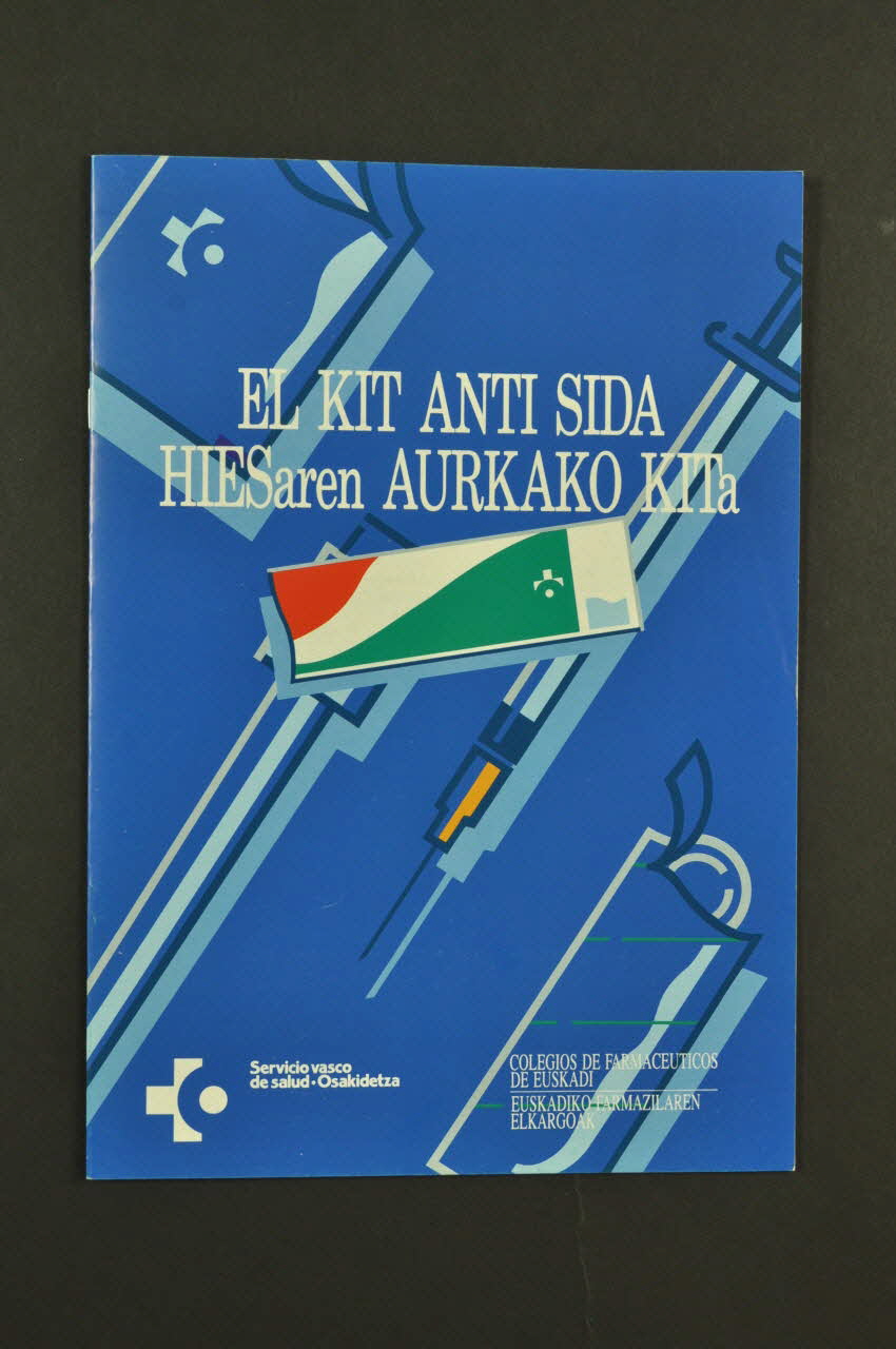 Service Basque De Santé BROCHURE "El kit anti sida : un ano de experienca" (bilingue castillan et basque) (Le kit anti sida : un an d'expérience) Espagne 1990 2004.55.198 Photo Mucem