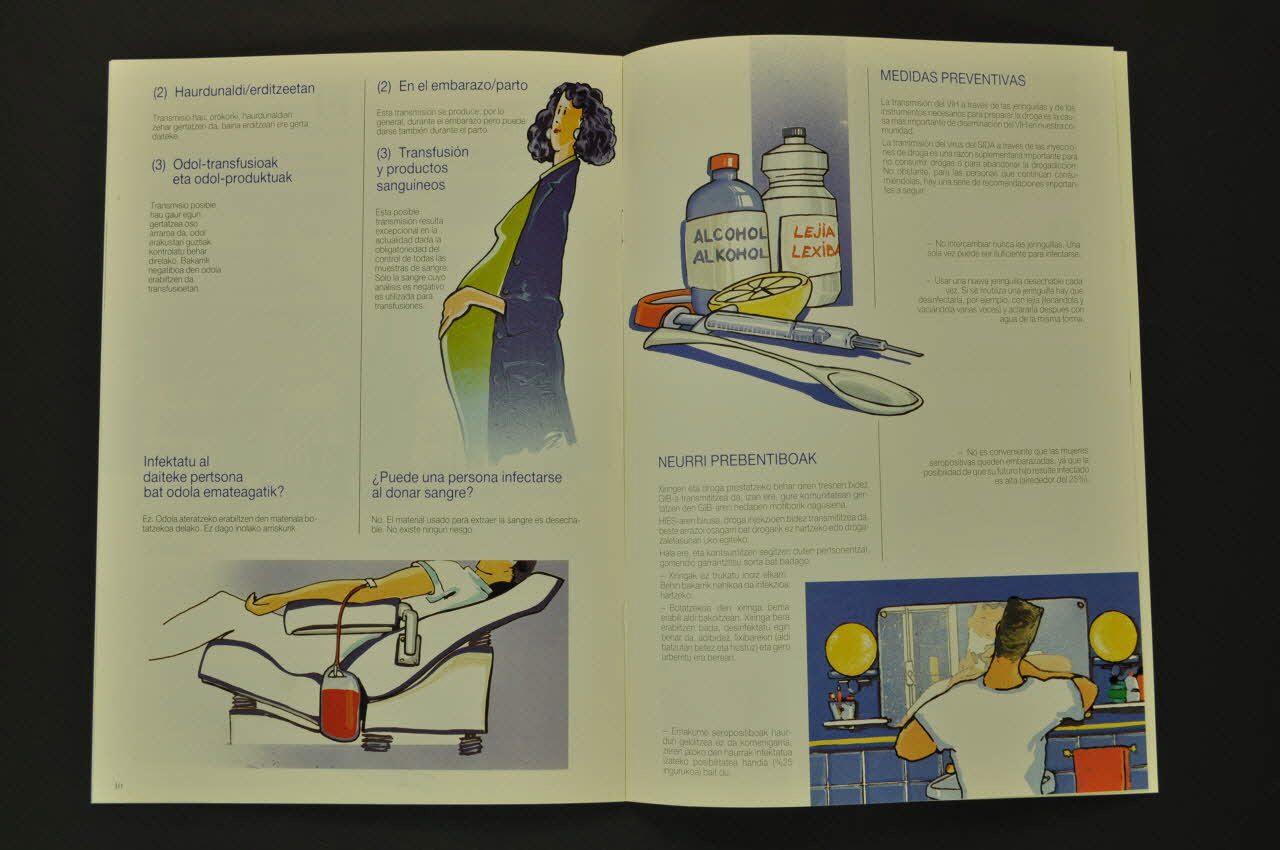 Gouvernement Basque / Département de la Santé BROCHURE "Sida. Guia del alumno" (en castillan et basque) (Guide de l'élève) Espagne 1989 2004.55.199  Photo Mucem