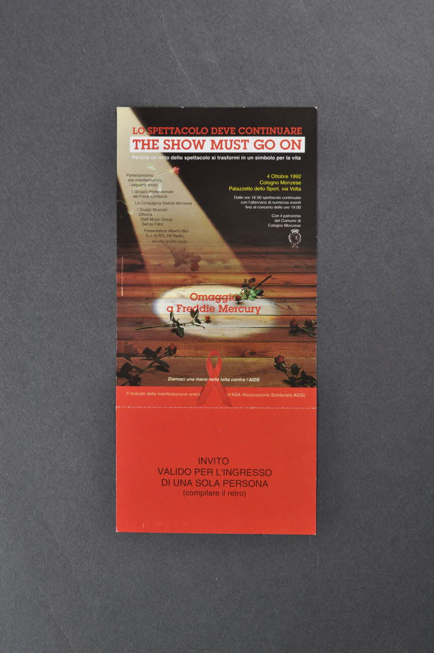 Associazione Solidarieta Aids (ASA) - Milano INVITATION Italie 1992 2003.98.51 Photo Mucem