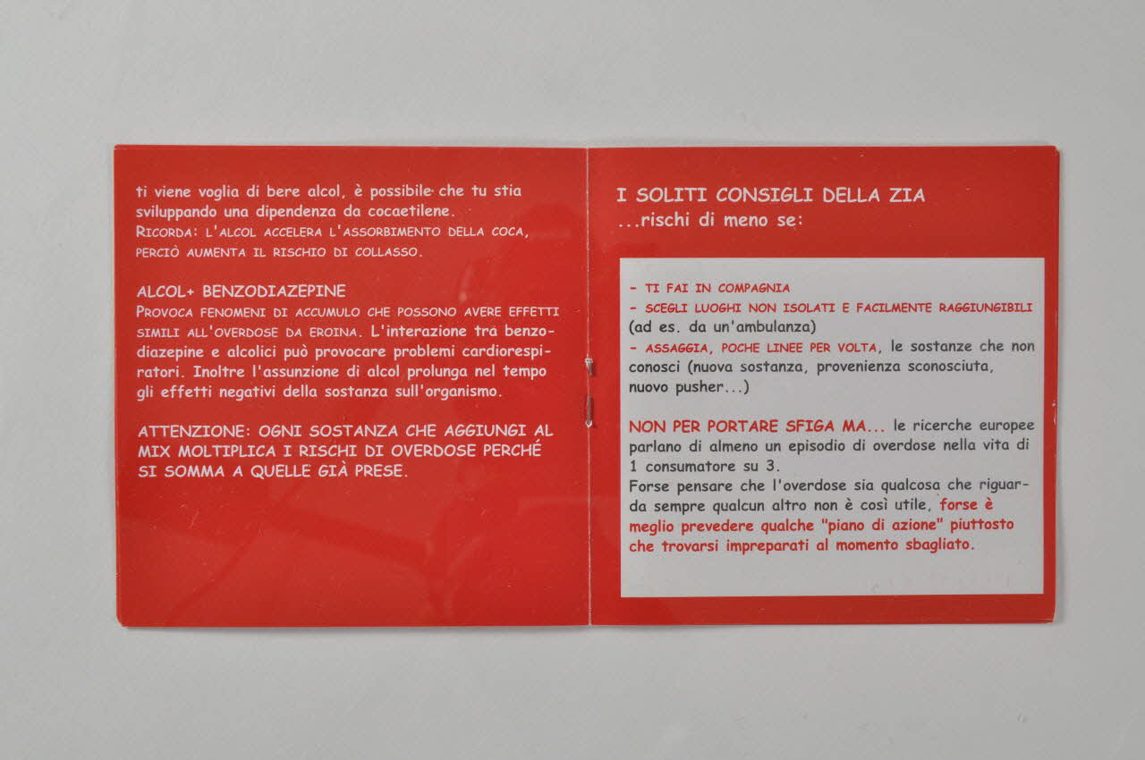 livret "NARCAN e... Overdose..." 2003.98.62 Photo Mucem