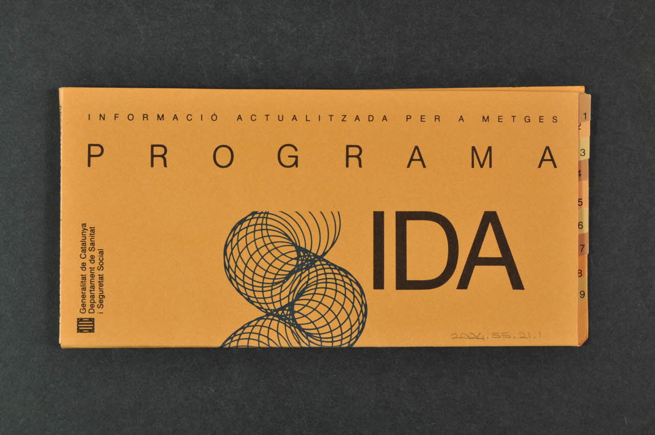 Generalitat De Catalunya, Departament de Sanitat i Assistència Social Fichier "Informacio actualitzada per a metges. Programa  SIDA" (Information actualisée pour les médecins. Programme sida) Espagne 1990/3 2004.55.21.1-10 Photo Mucem