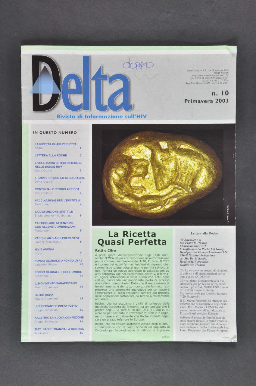 revue Delta, printemps 2003, n°10 Italie 2003 2003.98.67 Photo Mucem