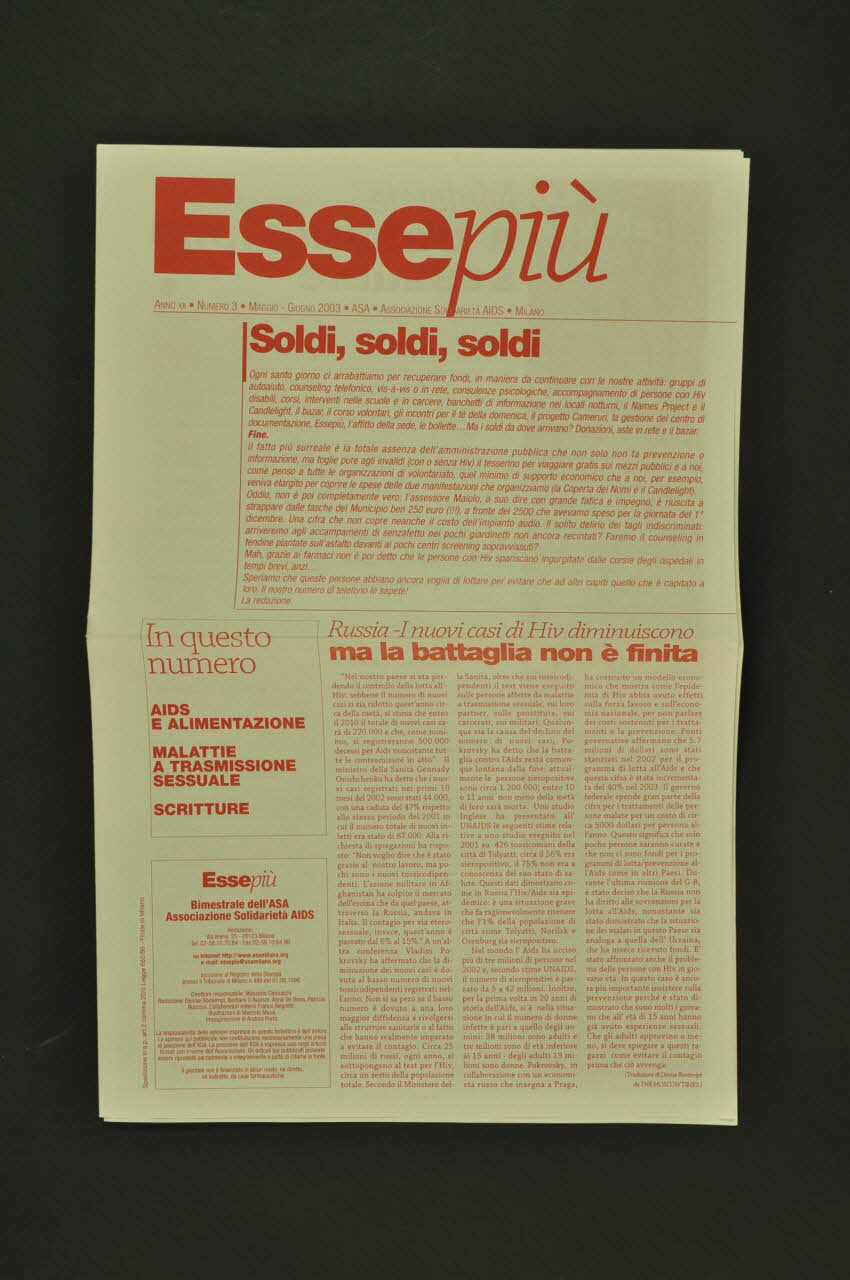 Associazione Solidarieta Aids (ASA) - Milano revue Italie 2003 2003.98.75 Photo Mucem