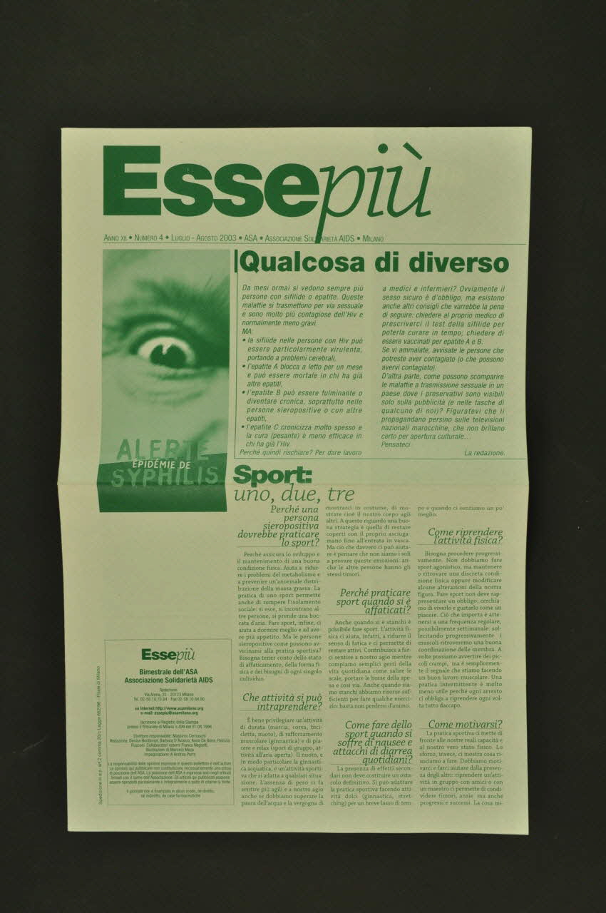 Associazione Solidarieta Aids (ASA) - Milano revue Italie 2003 2003.98.76 Photo Mucem