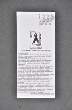 Associazione Solidarieta Aids (ASA) - Milano tract "Red Ribbon International. Il nastro della solidarieta" (Ruban rouge international. Le noeud de la solidarité) Italie 2002/10 2003.98.82 Photo Mucem