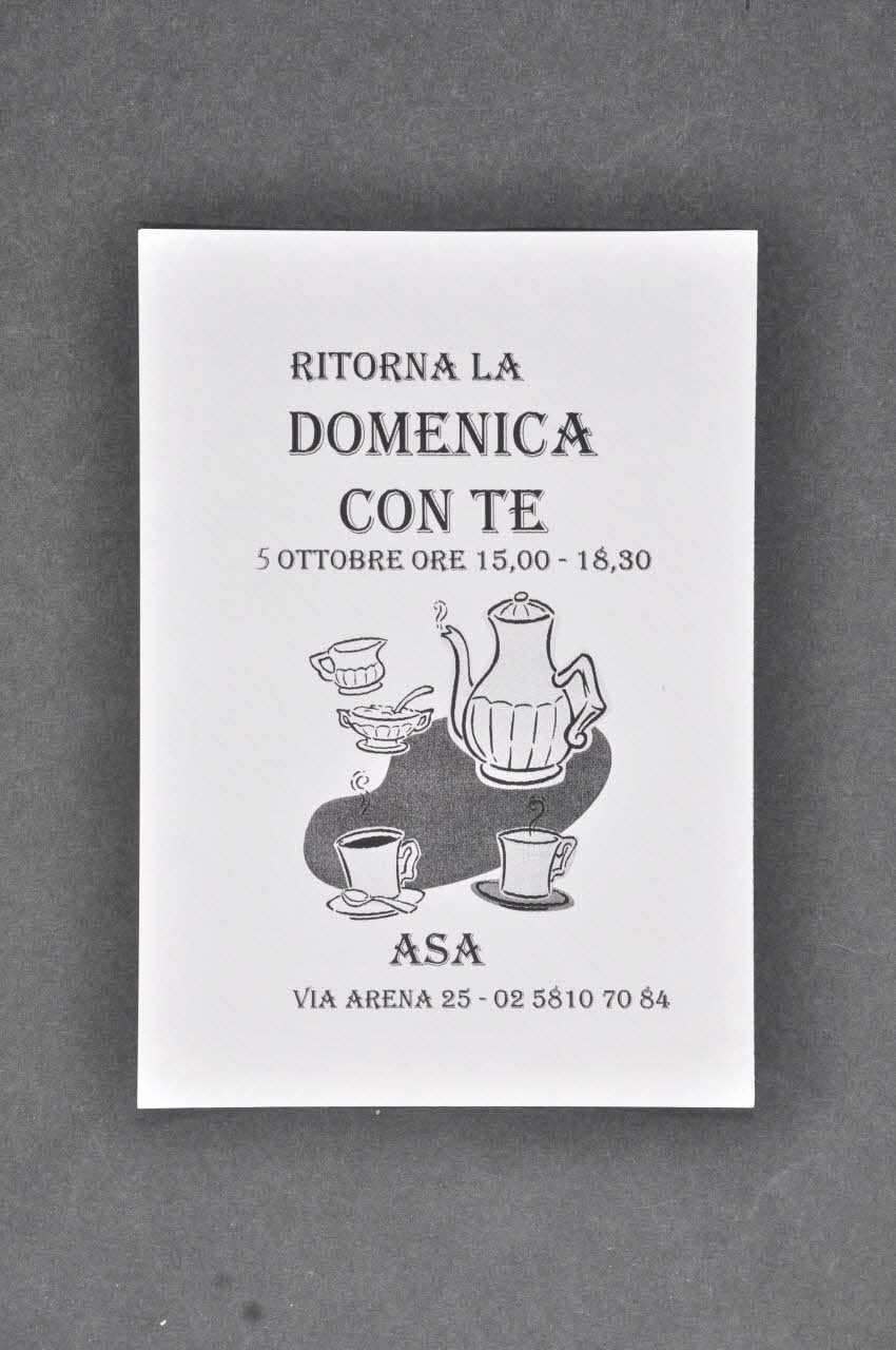 tract "Ritorna la domenica con te" (Retour du dimanche avec toi / le thé) 2003.98.84 Photo Mucem