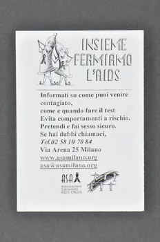 tract "Insieme fermiamo l'AIDS" (Ensemble, arrêtons le sida) 2003.98.86 Photo Mucem