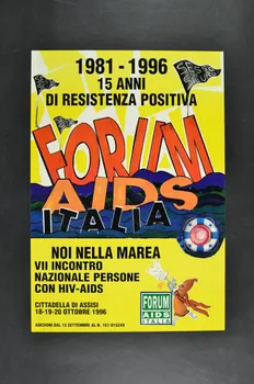 Forum Aids Italia affiche "1981-1996 15 anni di resistenza positiva" (1981-1996. 15 ans de résistance positive) Italie 1996 2003.98.9 Photo Mucem