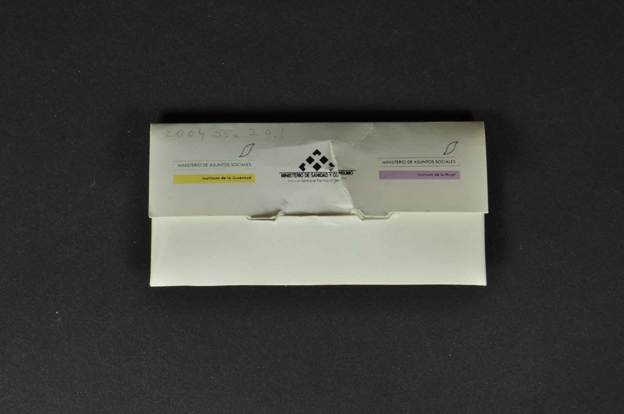 Ministère de la santé Enveloppe de préservatif Espagne 1990 2004.55.29.1-2 Photo Mucem