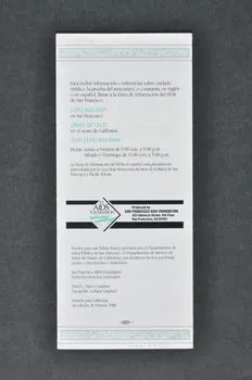 San Francisco Aids Foundation Dépliant "El embarazo y el sida" USA 1988/2 2004.55.33  Photo Mucem