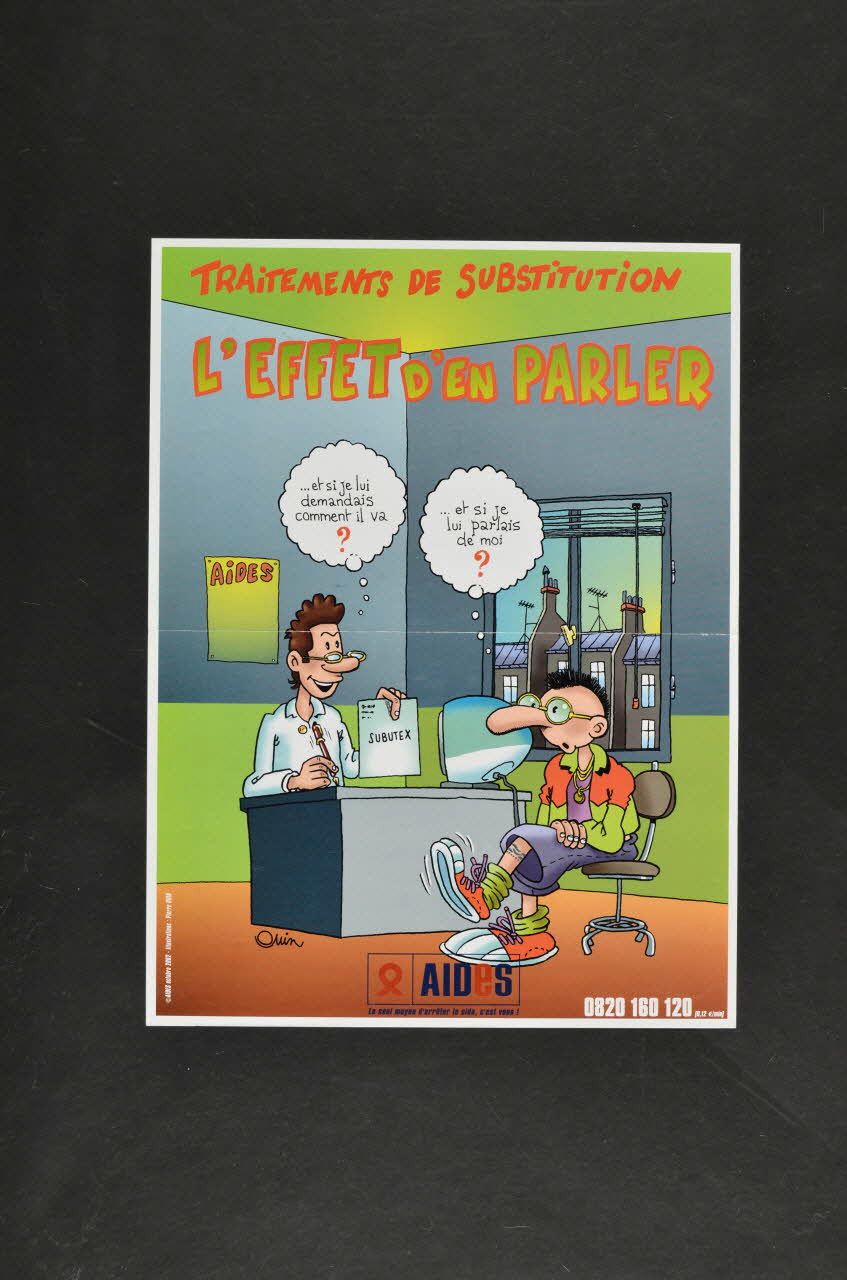 AIDES affichette "Traitements de substitution. L'effet d'en parler" France 2002/10 2003.99.127 Photo Mucem