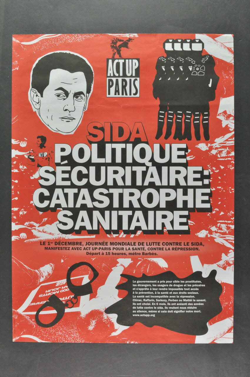 Act Up-Paris affiche "Sida. Politique sécuritaire, catastrophe sanitaire" France 2002 2003.99.13 Photo Mucem