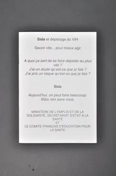 Ministère de l'Emploi et de la Solidarité Brochure en braille "Sida et dépistage du VIH. Savoir vite... pour mieux agir" France 1998/3 2003.99.20 Photo Mucem