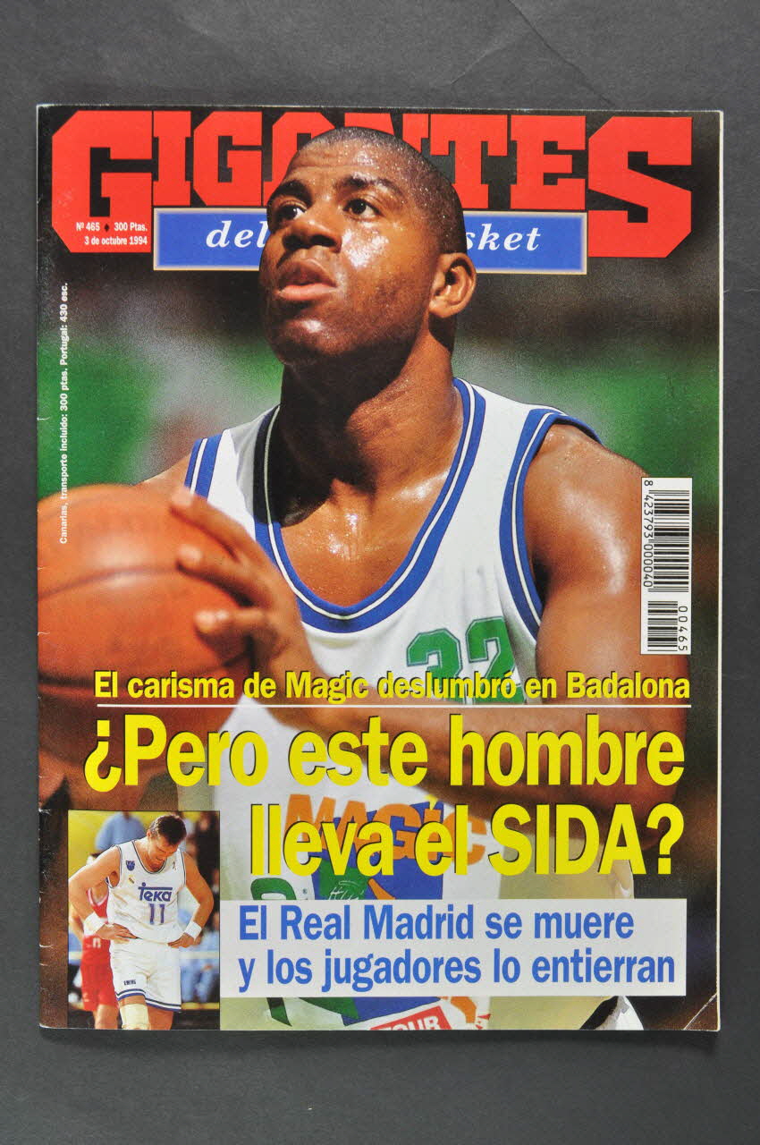 Revue Gigante revue "Gigantes", n° 465, 3/10/1994 .Pero este hombre lleva el Sida? (Mais cet homme a le sida ?) A propos de Magic Johnson. Espagne 1994/10 2004.55.53 Photo Mucem