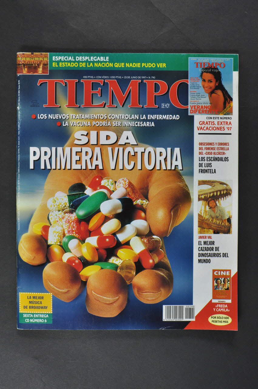 Tempo revue "Tempo" n°700, 23/6/1997, "Los nuevos tratamientos controlan la enfermedad. SIDA Primera Victoria" (Les nouveaux traitements contrôlent la maladie. Sida. Première victoire) Espagne 1997/6 2004.55.54 Photo Mucem
