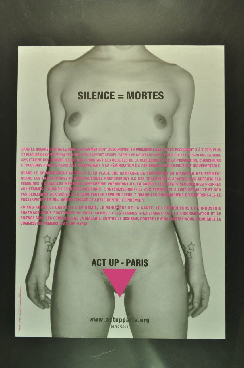 Act Up-Paris affiche Silence = mortes Île-de-France, France 2003/3/8 2003.99.3 Photo Mucem