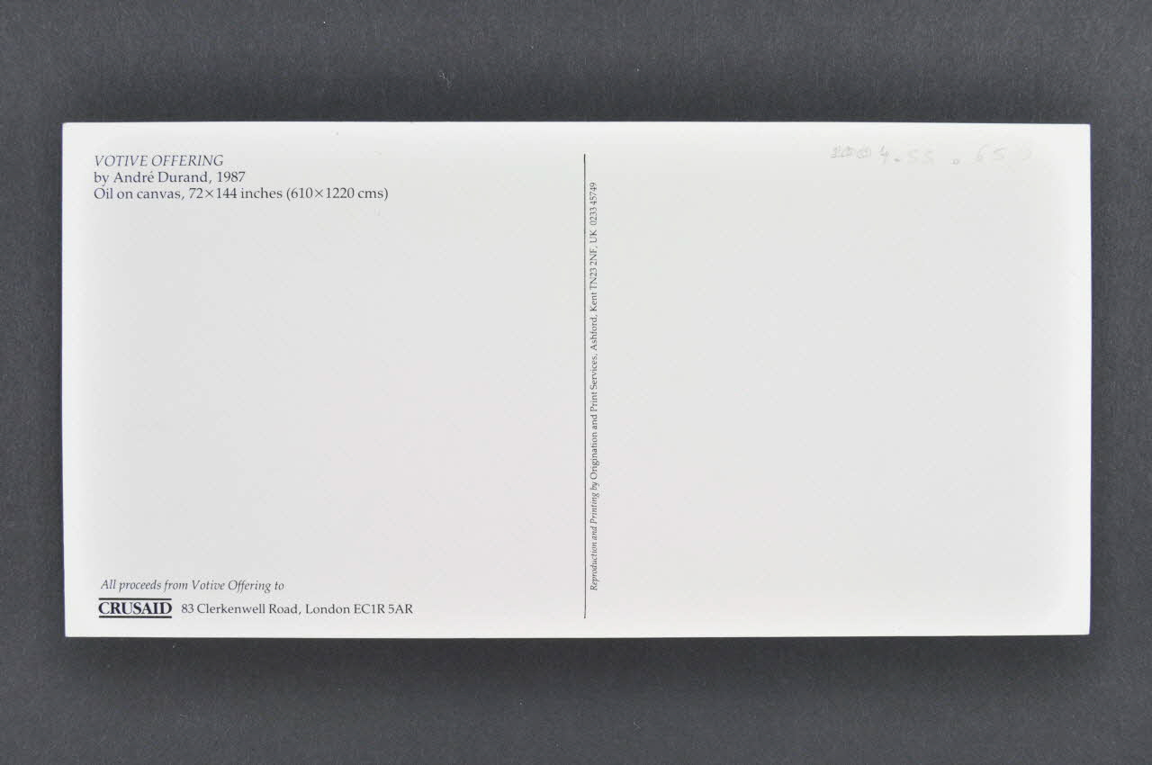 Crusaid carte postale Votive offering by André Durand 1987 Grande Bretagne 1987 2004.55.65 Photo Mucem