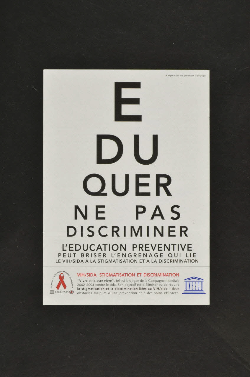 Unesco affichette "Eduquer. ne pas discriminer" France 2002 2003.99.5 Photo Mucem
