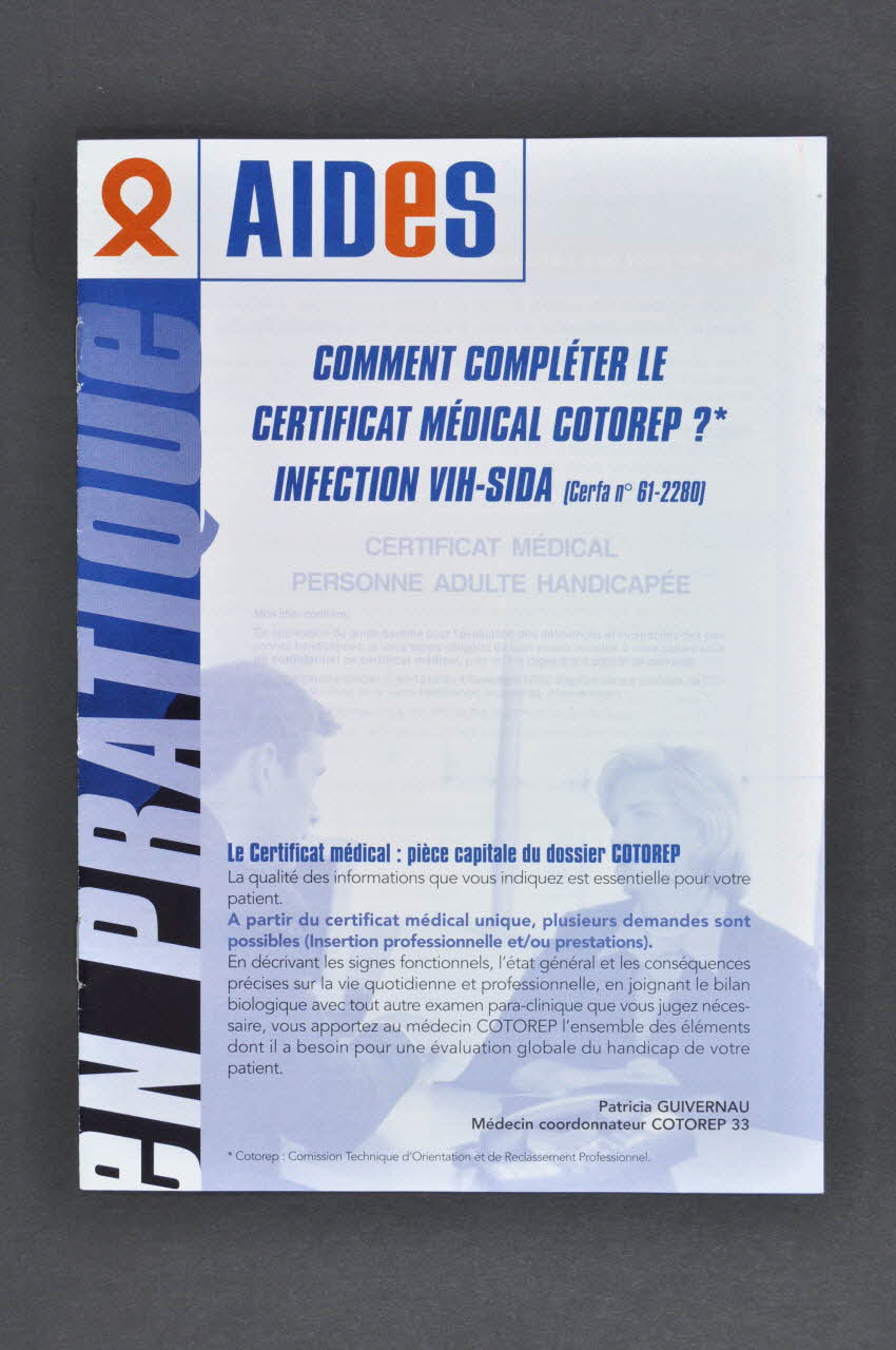 AIDES BROCHURE Comment compléter le certificat médical COTOREP ? France 2001/12 2003.99.59 Photo Mucem