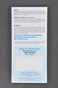 AIDES Dépliant "Contrôler une infection par le VIH dès la contamination" France 1999/12 2003.99.64 Photo Mucem
