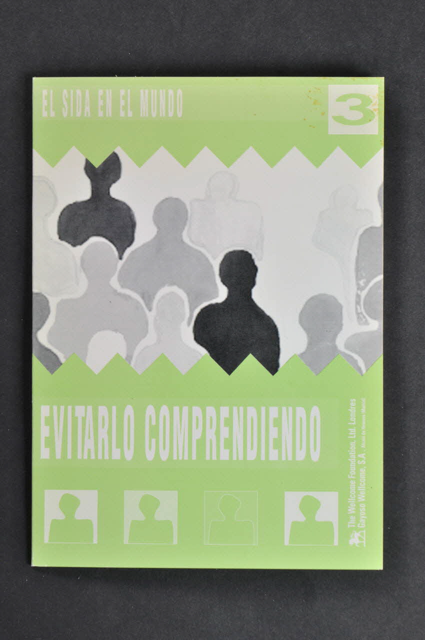 The Wellcome Foundation, London Dépliant "El sida en el mundo 3 Evitarlo comprediendo" (en espagnol)  (Le sida dans le monde 3. L'éviter en le comprenant) Grande Bretagne 1993 2004.55.88 Photo Mucem
