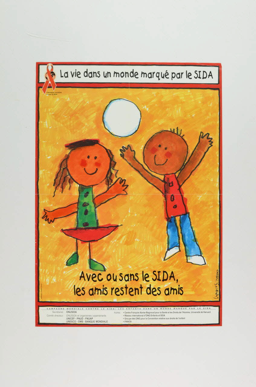 affiche "Avec ou sans le sida, les amis restent des amis" 2003.99.7 Photo Mucem