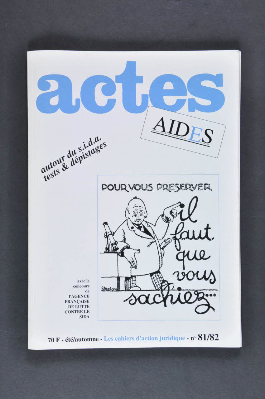 Aides Et Agence Française De Lutte Contre Le Sida revue "Autour du sida : tests et dépistages France 1992 2003.99.73 Photo Mucem