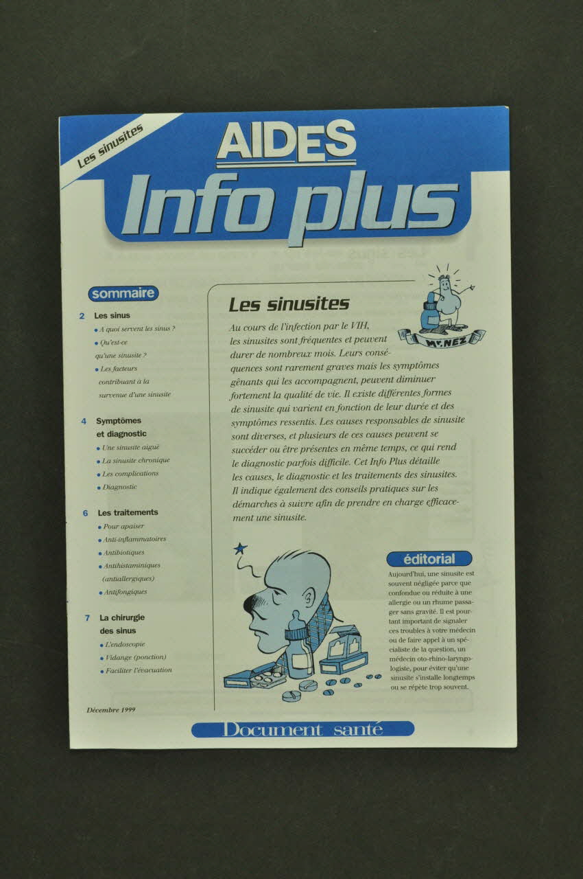 AIDES Revue associative "AIDES Info plus : Les sinusites" France 1999/12 2003.99.81 Photo Mucem