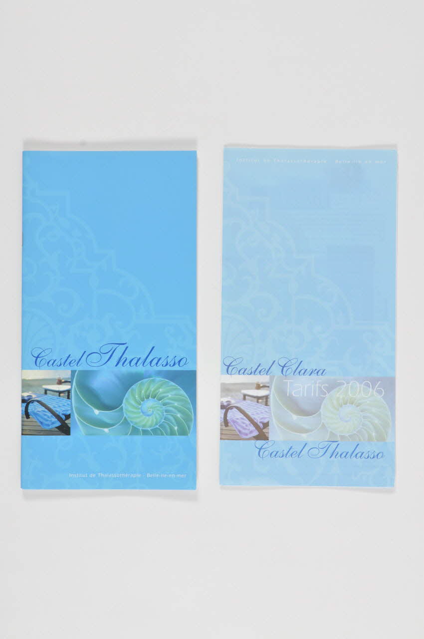 BROCHURE Brochure, feuillet publicitaire et fiche d'inscription pour un centre de thalassothérapie 2006.155.6.1-4  Photo Mucem