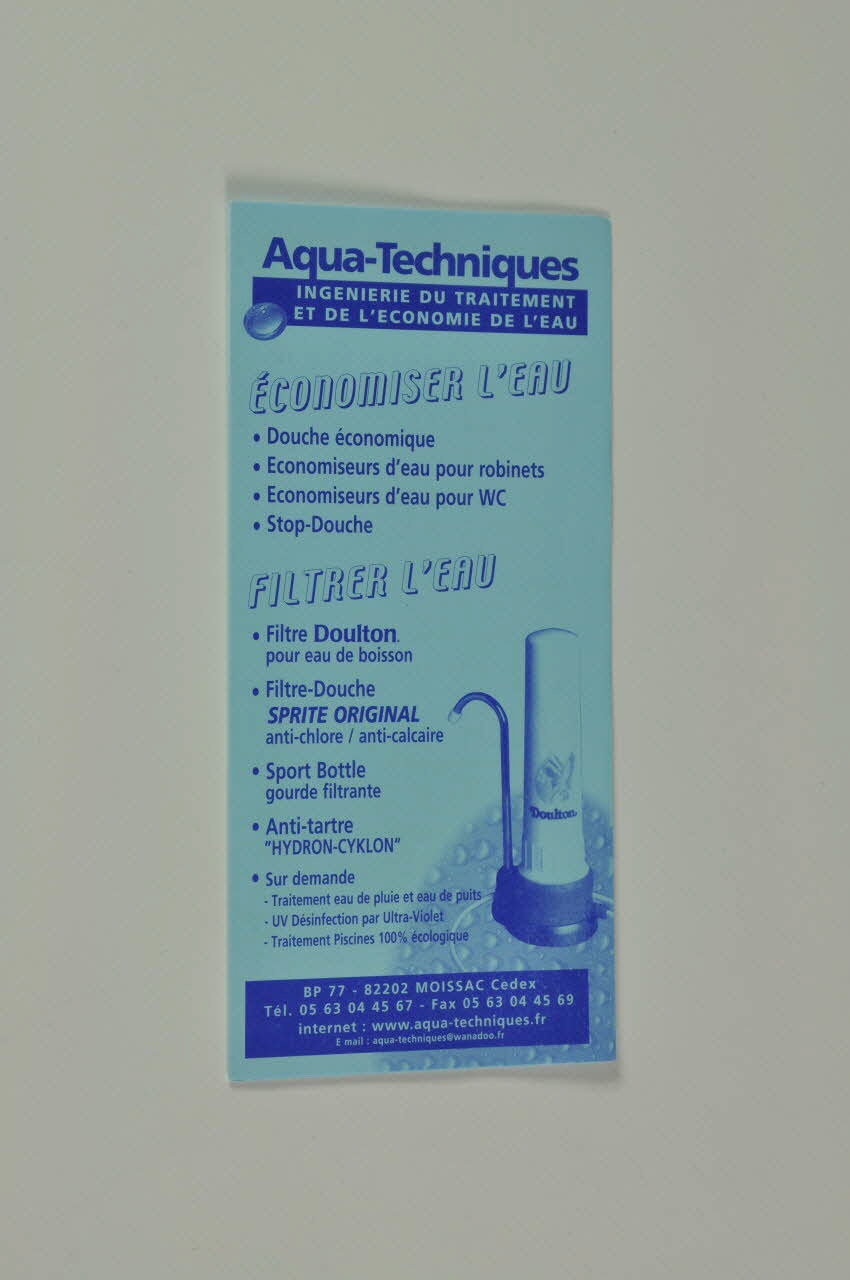 dépliant publicitaire Dépliant publicitaire Aqua technique 2006.156.5  Photo Mucem
