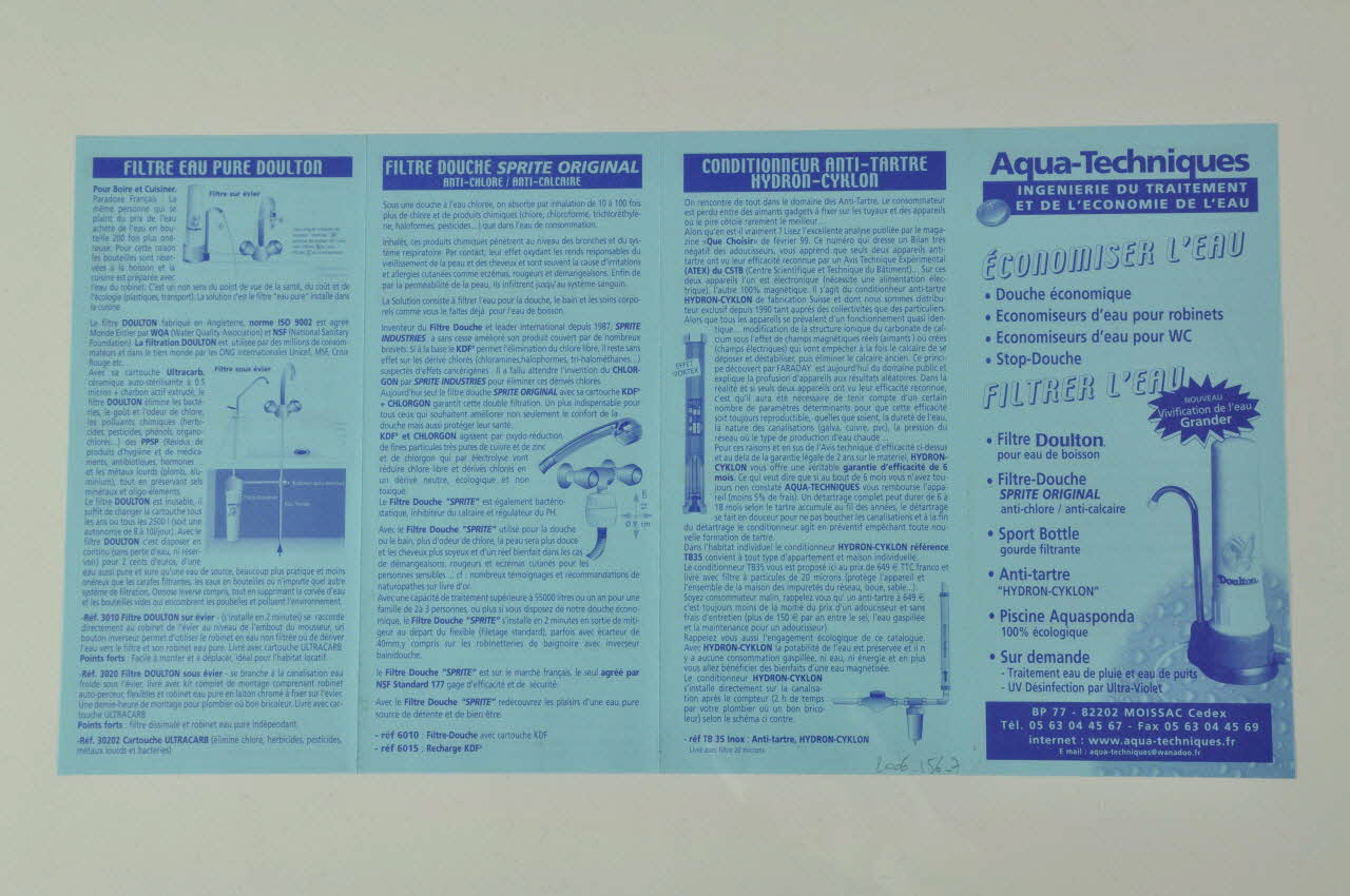 dépliant publicitaire dépliant publicitaire Aqua-techniques 2006.156.7  Photo Mucem