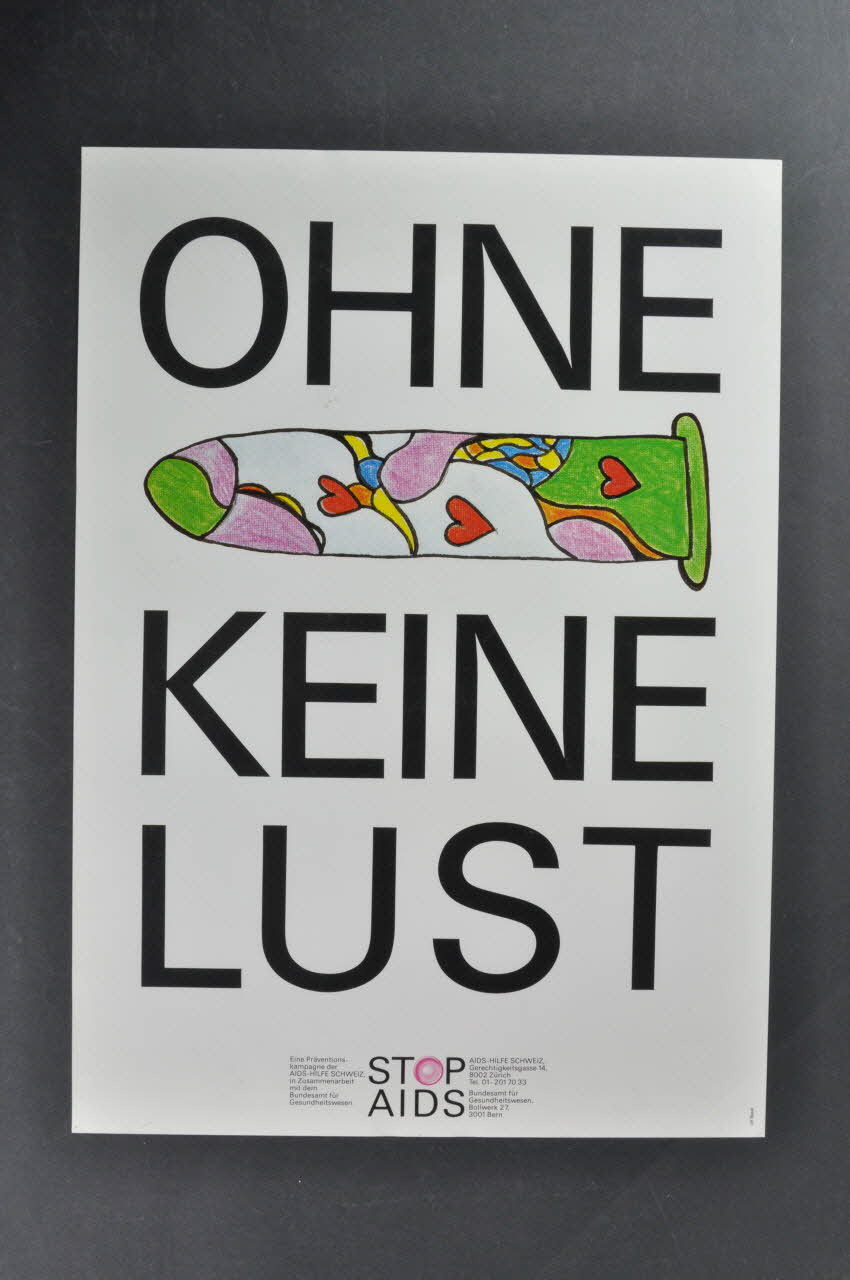 affiche "Ohne... Keine Lust" (Sans...(préservatif). Pas de désir) 2004.56.34  Photo Mucem