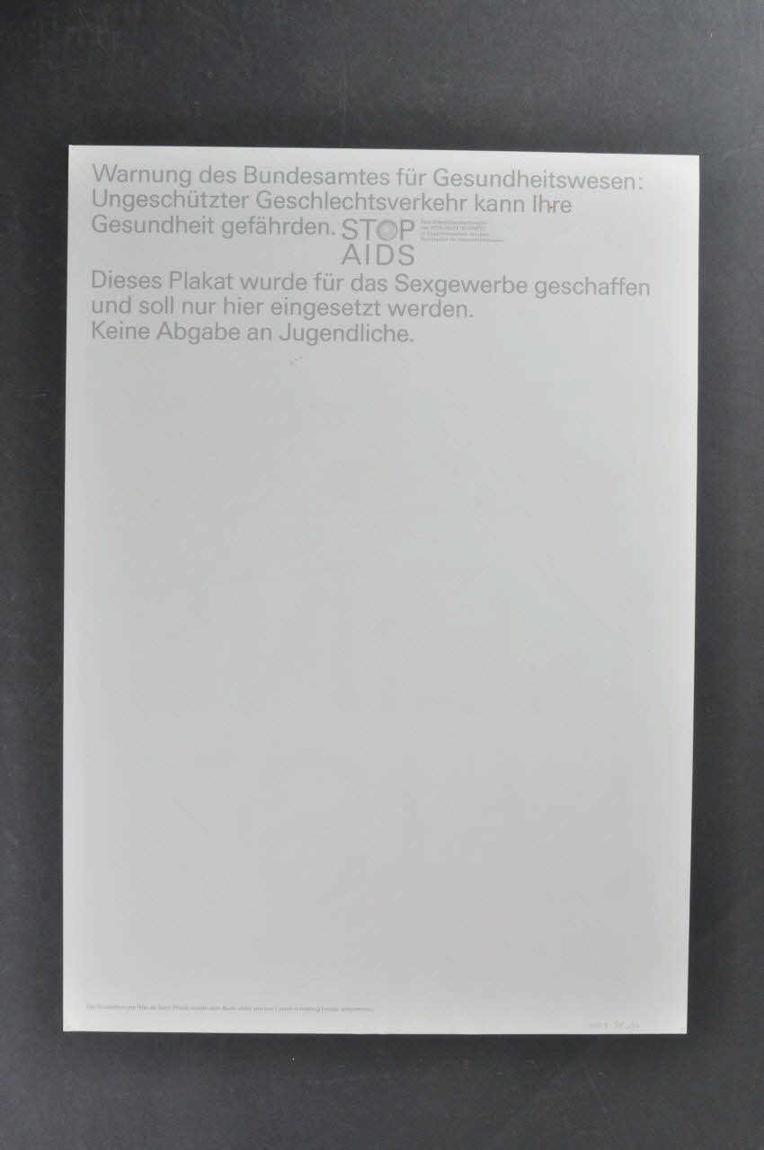 affiche "Ohne... Keine Lust" (Sans...(préservatif). Pas de désir) 2004.56.34 Photo Mucem