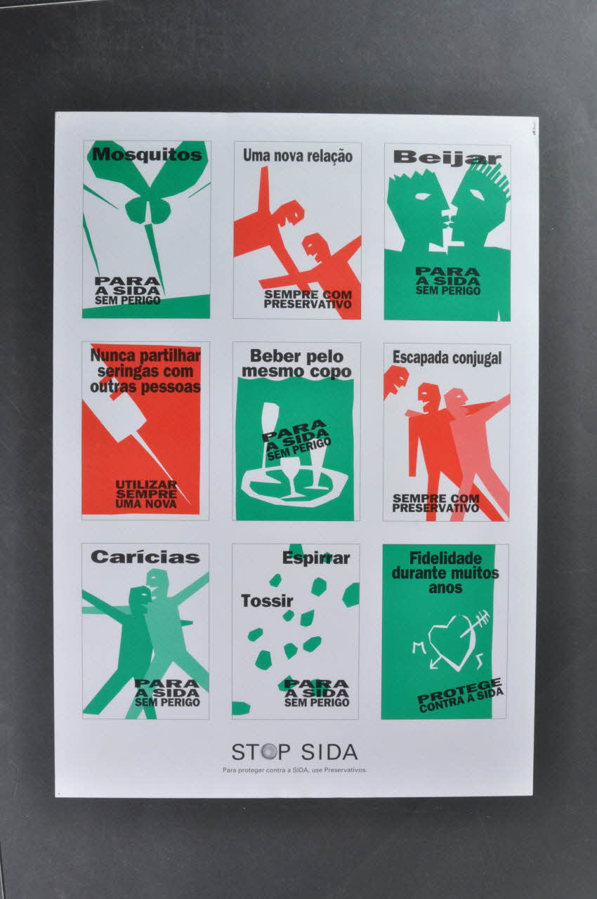 affiche "Para a sida sem perigo..."  / Sempre com preservativo" (Sans danger pour le sida ... / Toujours avec un préservatif ) (en espagnol) 2004.56.35 Photo Mucem