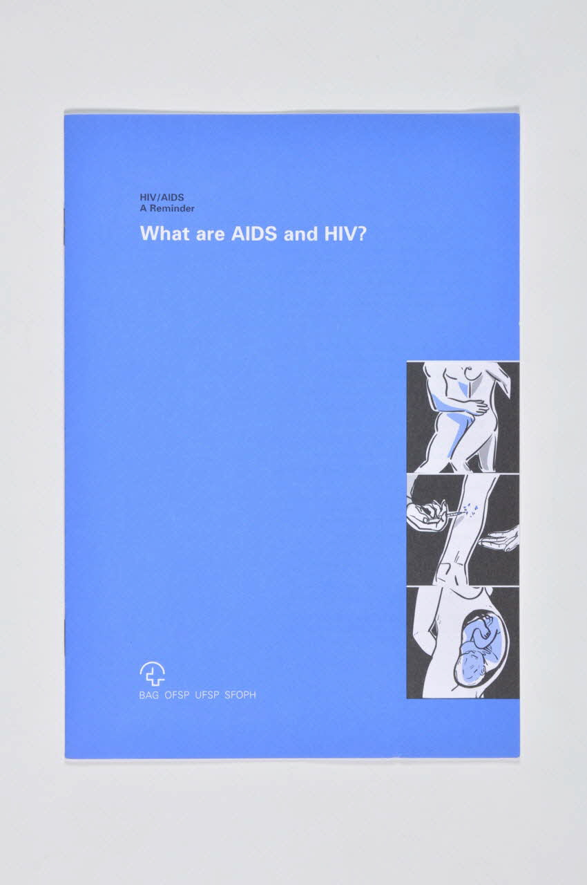 Bundesamt Fur Gesundheit BROCHURE "What are AIDS and HIV ?" (Qu'est-ce que le sida et le VIH ?) Lorraine, France 2000 2004.56.4 Photo Mucem