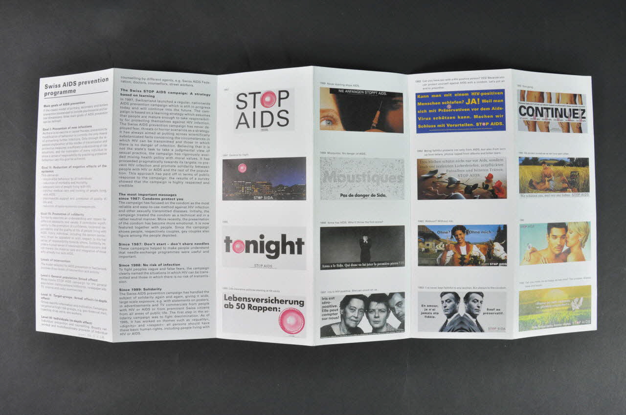 Aide Suisse Contre Le Sida (Ass) Dépliant "Swiss AIDS prevention programme" Lorraine, France 1997 2004.56.5 Photo Mucem