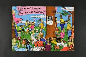 Groupe Sida Genève affichette "Elles portent le monde... Qui porte le préservatif ?" / "Genre et VIH/sida / Vulnérabilité des femmes. Responsabilité des hommes" Lorraine, France 2004 2004.56.55 Photo Mucem