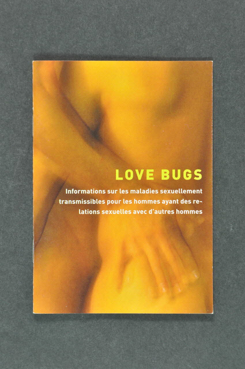 Aide Suisse Contre Le Sida (Ass) BROCHURE "Love bugs. Informations sur les maladies sexuellement transmissibles pour les hommes ayant des relations sexuelles avec d'autres hommes" Lorraine, France 2002 2004.56.60 Photo Mucem