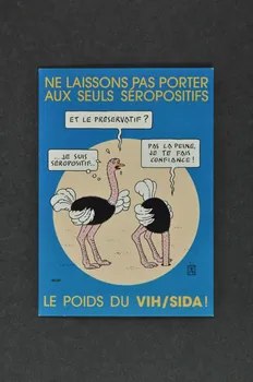 Groupe Sida Genève carte postale "Ne laissons pas porter aux seuls séropositifs le poids du VIH/Sida !" Lorraine, France 2003/4 2004.56.68 Photo Mucem