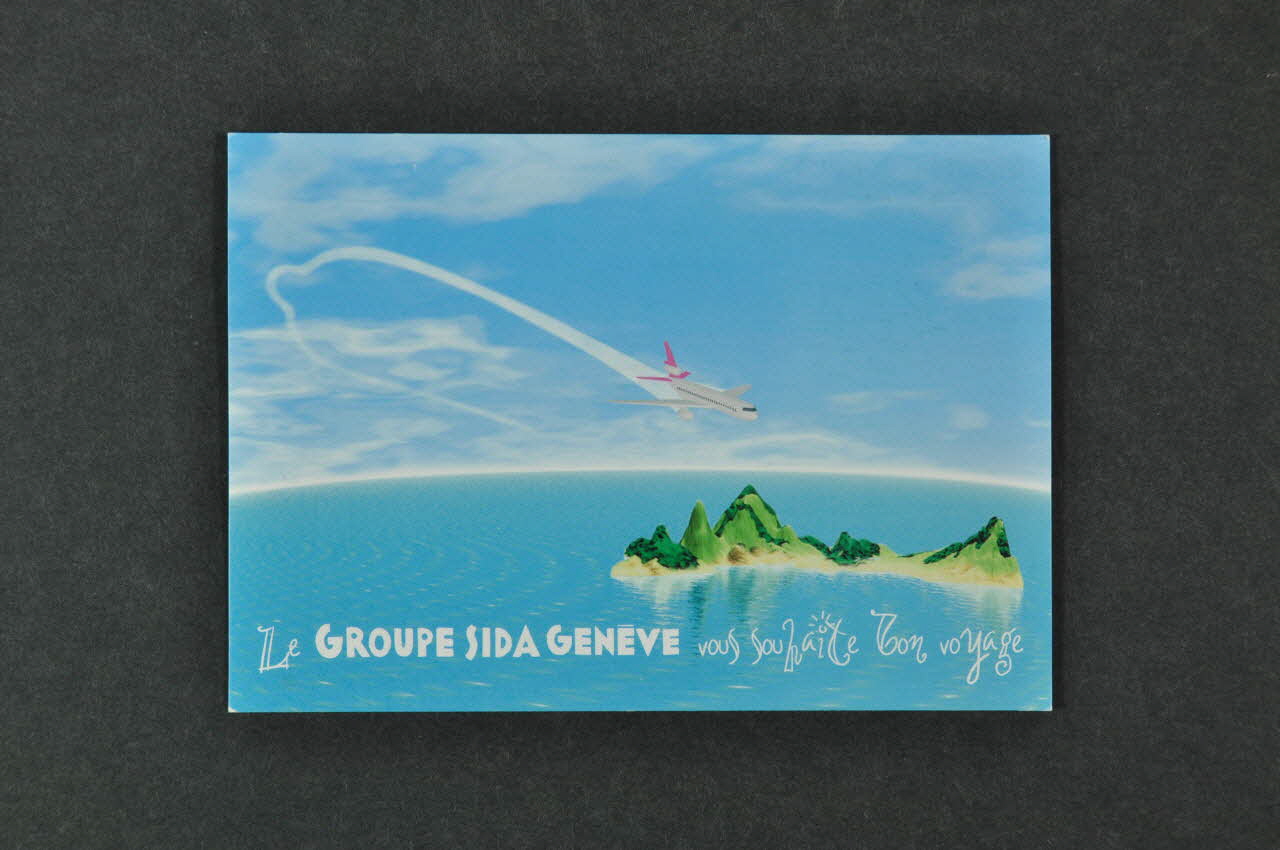 carte postale "Le groupe sida Genève vous souhaite bon voyage" 2004.56.69 Photo Mucem