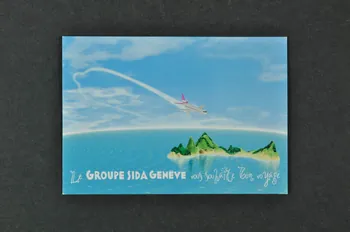 carte postale "Le groupe sida Genève vous souhaite bon voyage" 2004.56.69  Photo Mucem