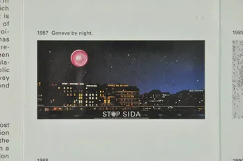 Aide Suisse Contre Le Sida (Ass) autocollant "Geneva by night" (Dépliant : "Swiss AIDS prevention programme") Lorraine, France 1987 2004.56.7  Photo Mucem