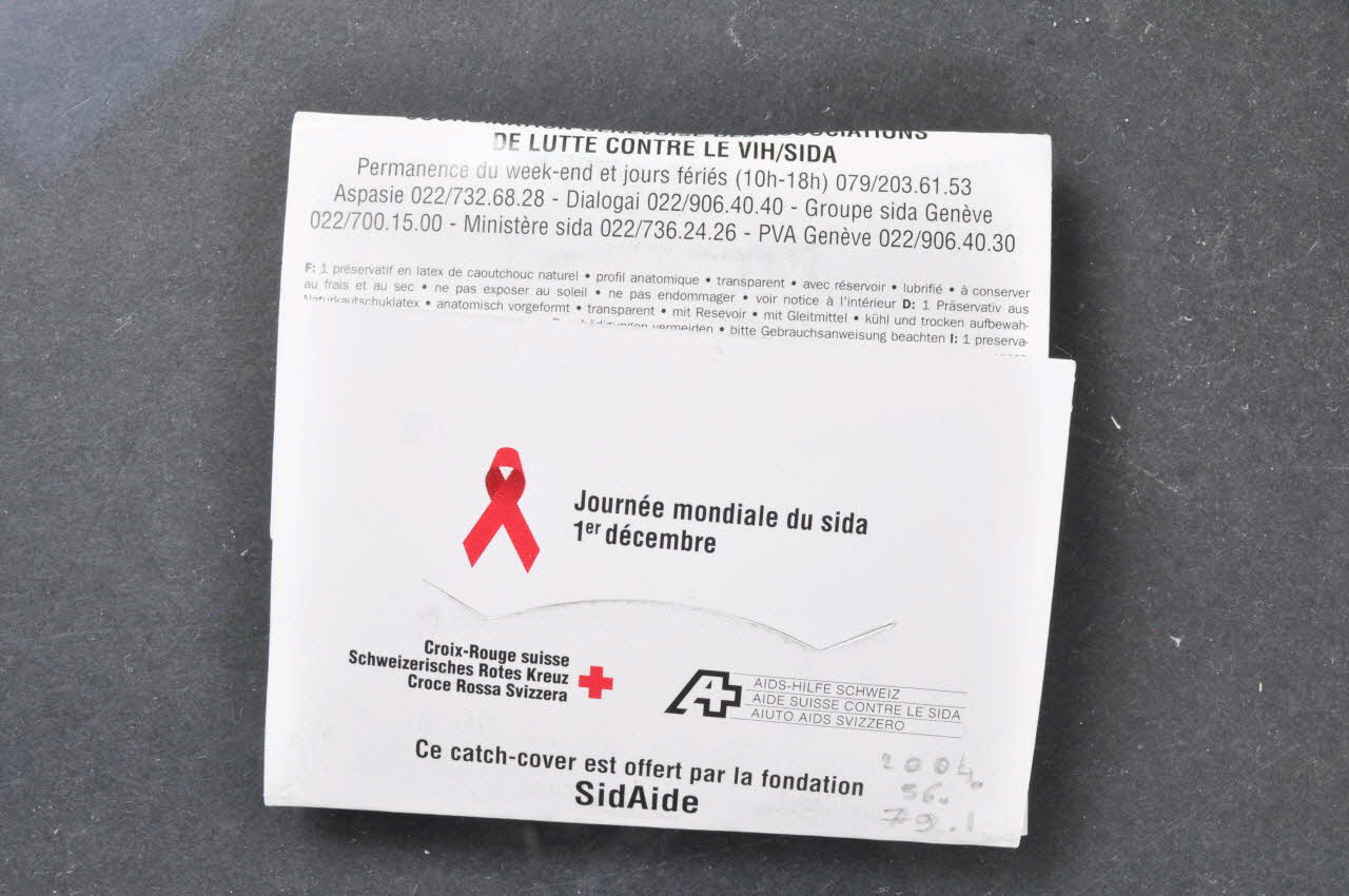 Coordination Genevoise Des Associations De Lutte Préservatif "On n'attrape pas le VIH juste en parlant du sida" Lorraine, France 2004 2004.56.79.1-4 Photo Mucem