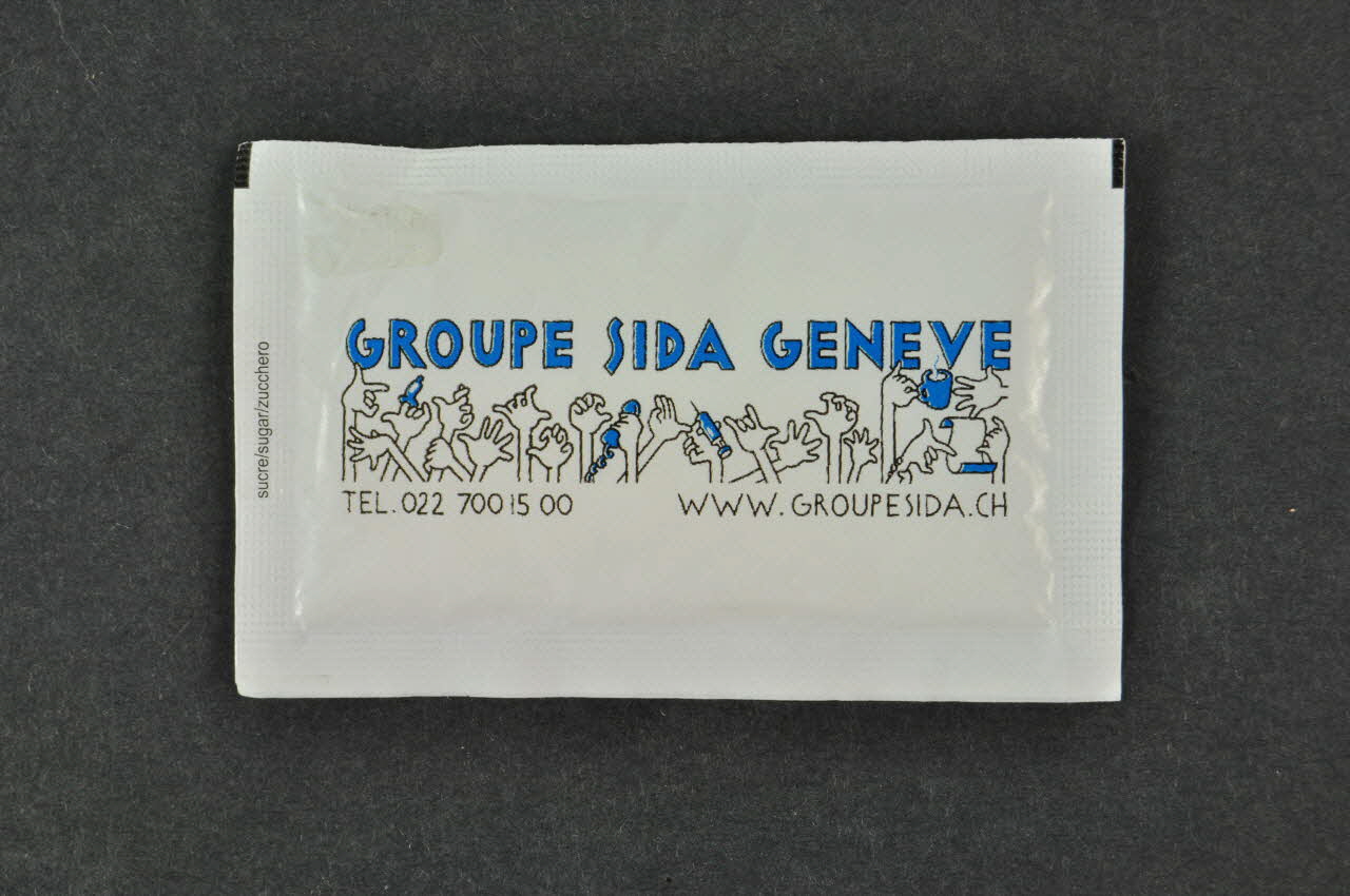 Groupe Sida Genève Sucre en poudre "Pour se protéger du sida... il suffit d'éviter les personnes séropositives. Alors qui allez-vous éviter?" Lorraine, France 2004 2004.56.84 Photo Mucem