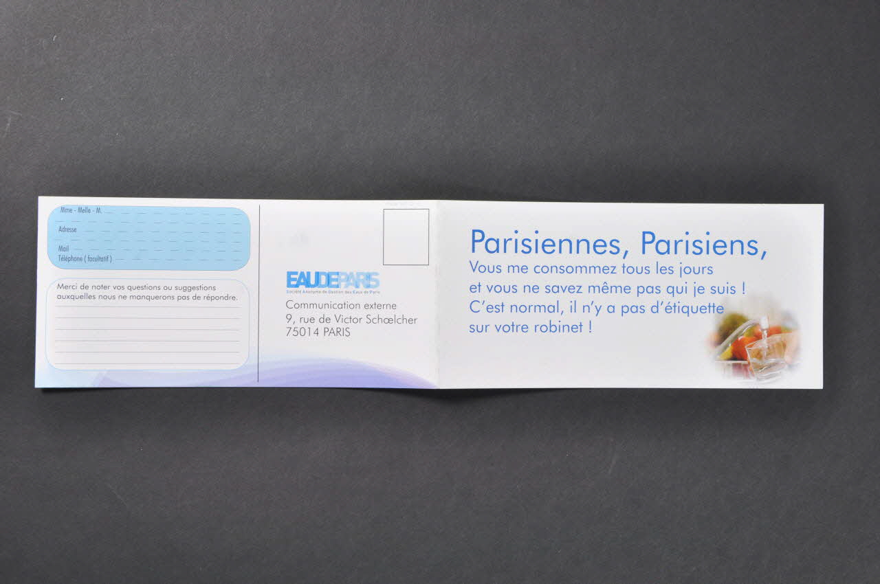 BROCHURE Brochure Eau de Paris 2006.160.12.1 Photo Mucem