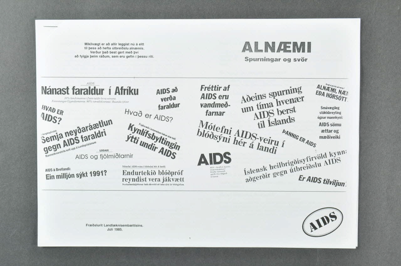Samtokin 78 tract "Alnaemi Spurningar og svör " (Sida ??) (traduire) Islande 1985 2004.58.6 Photo Mucem