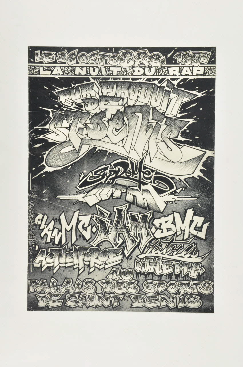 Hondo affiche La Nuit du Rap au Palais des sports de Saint-Denis France 1990 2004.69.17 Photo Mucem