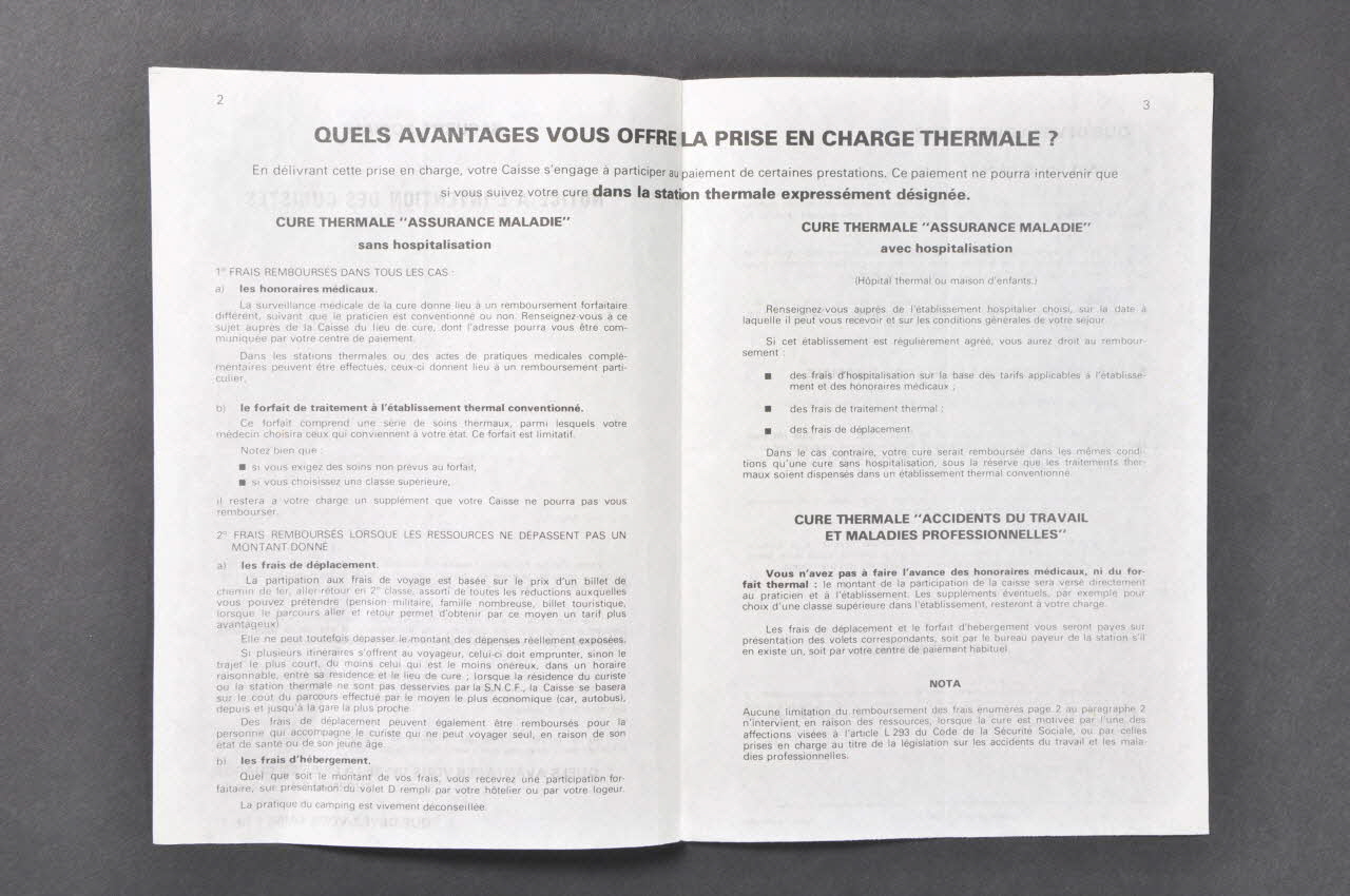 FEUILLE DE PRESENTATION Note à l'attention des curistes 2006.164.10.3 Photo Mucem