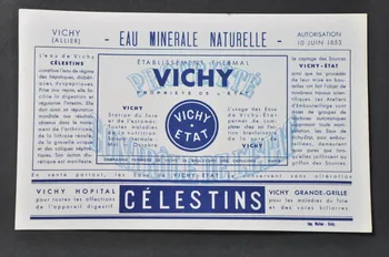 PROSPECTUS PUBLICITAIRE Etiquette eau minérale Vichy Célestins 2006.164.2 Photo Mucem